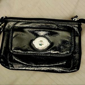 Franco Sarto Wristlet Black Patent Leather